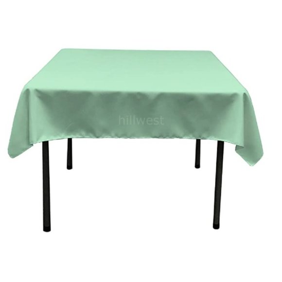 LA Linen Polyester Poplin Square Tablecloth 52 by 52-Inch Mint - Picture 1 of 2